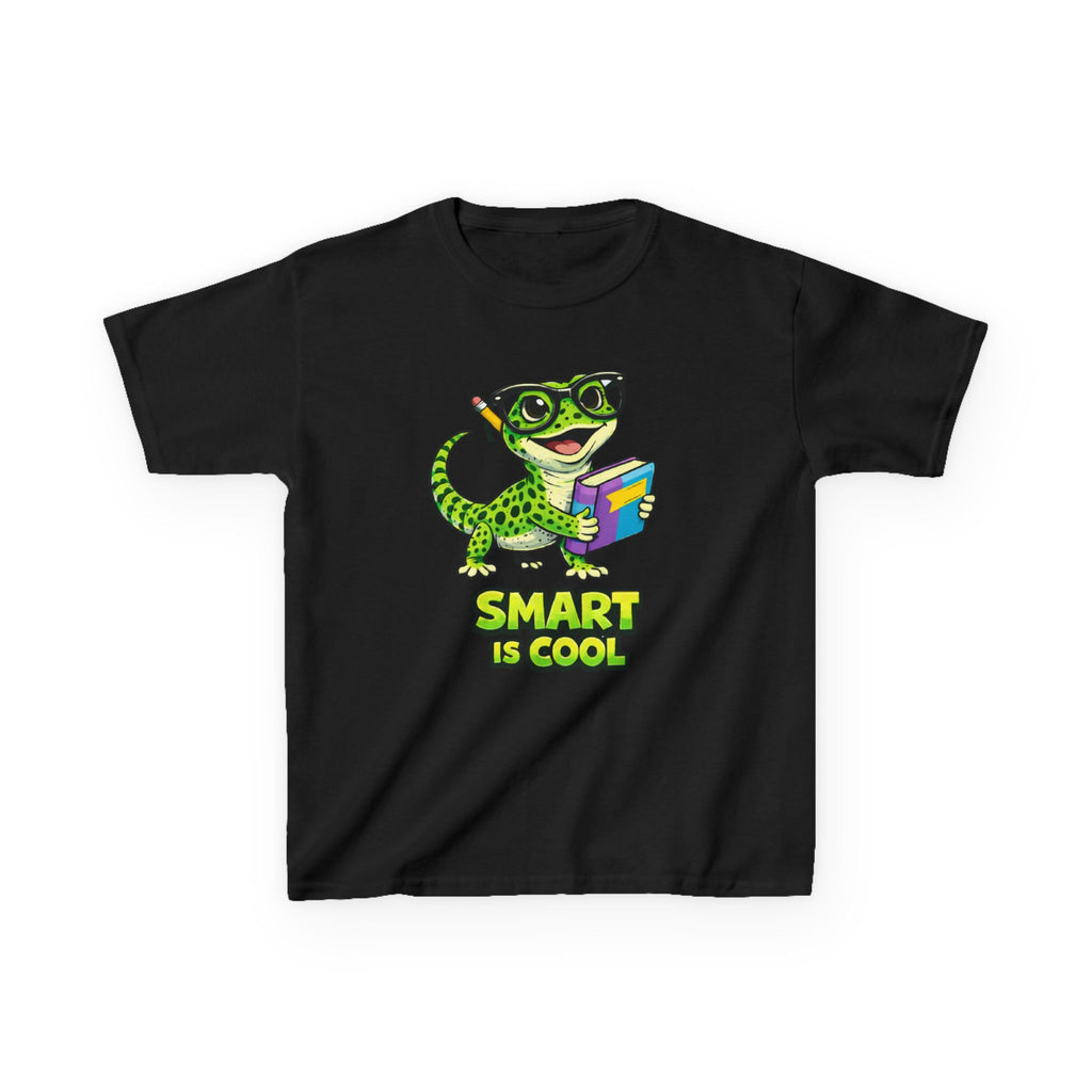 Kids Gecko T-Shirt — 'Smart Is Cool' Cartoon Gecko Graphic Tee