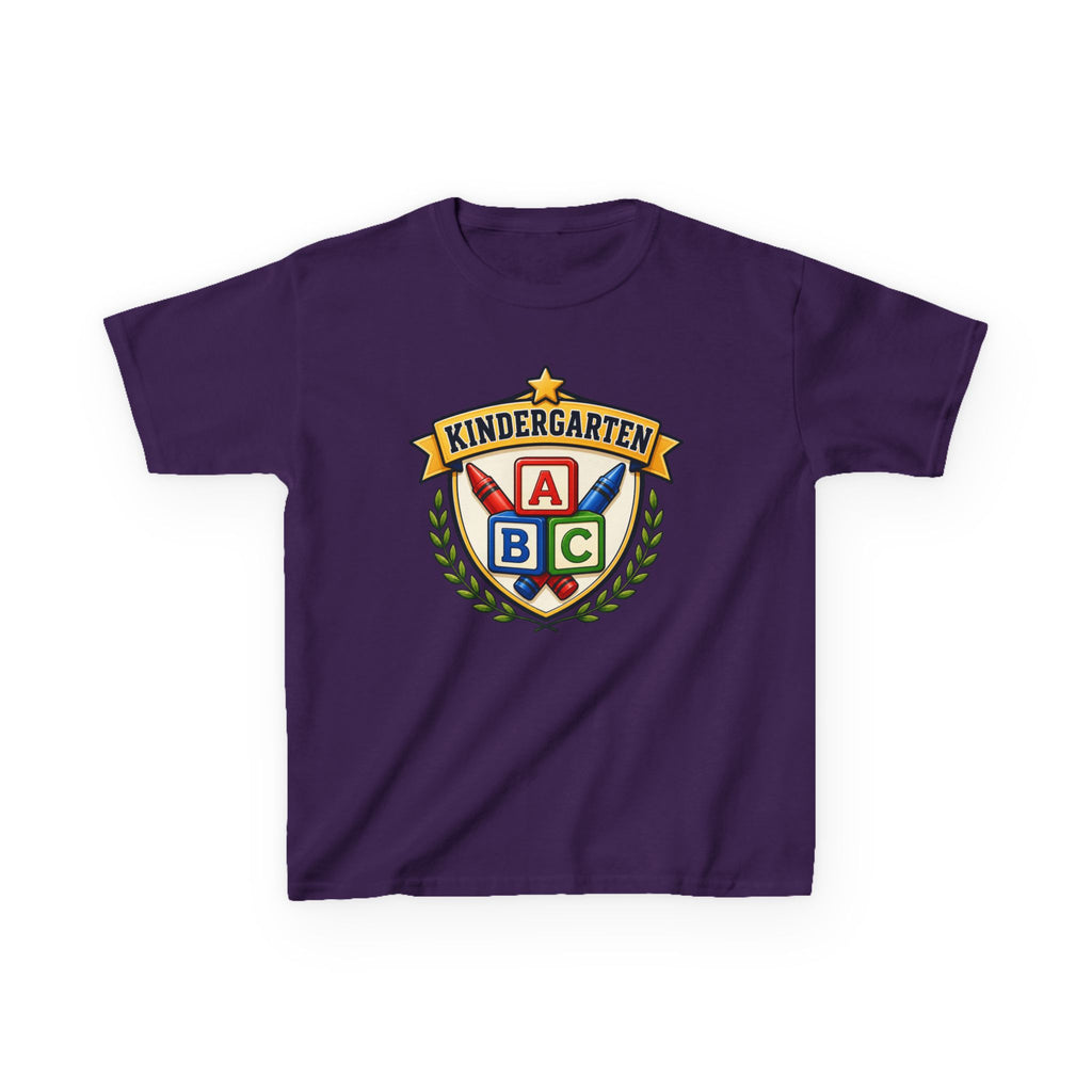 Kids Kindergarten T-Shirt — 'ABC Crest' First Day of School Graphic Tee