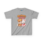 Kidxtr™ Kids Bear & Bunny T-Shirt — 'My Happy Is You' Cute Animal Graphic Tee