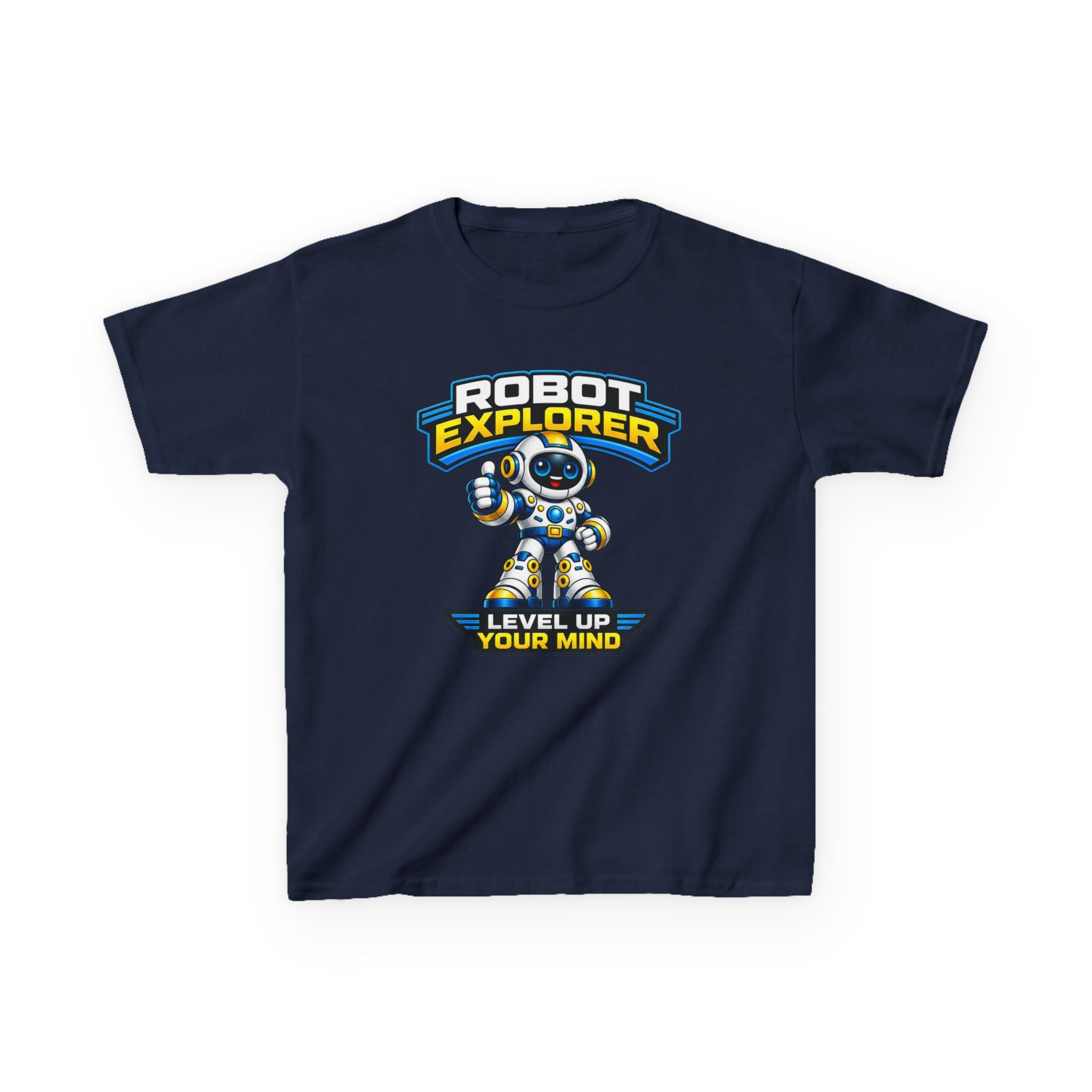 Kids Robot T-Shirt — 'Level Up Your Mind' STEM Graphic Tee | Kidxtr