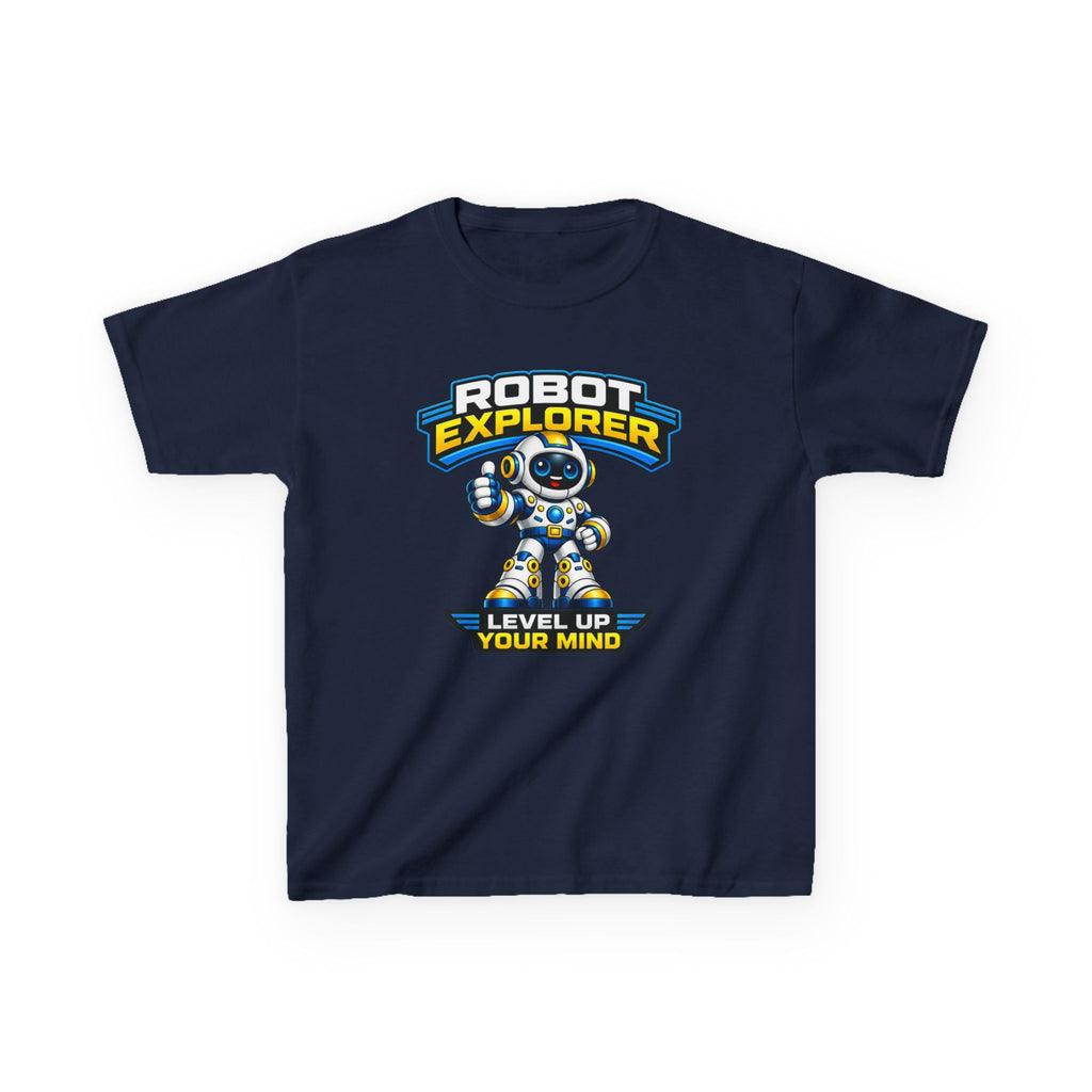 Kids T-Shirt – Robot Explorer 'Level Up Your Mind' Graphic Tee