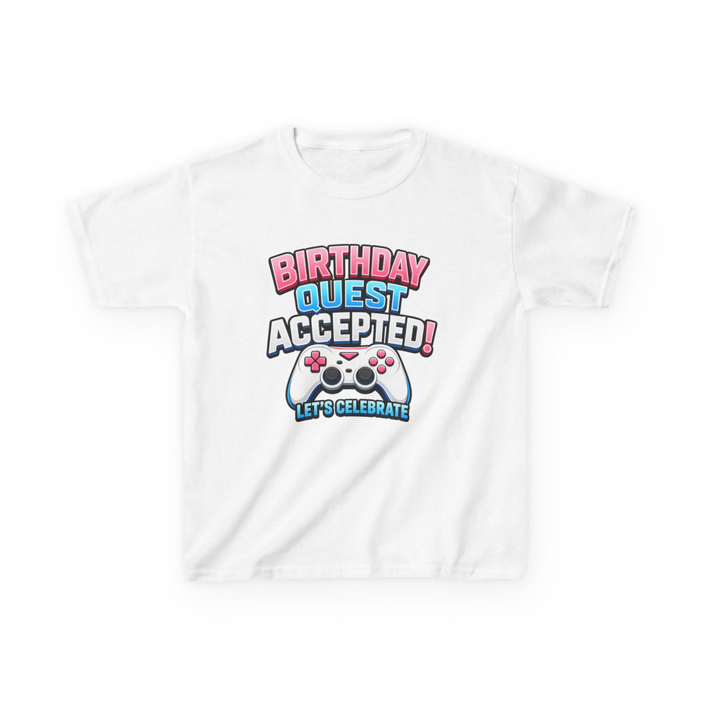 Kids Birthday T-Shirt — 'Birthday Quest' Gamer Controller Graphic Tee