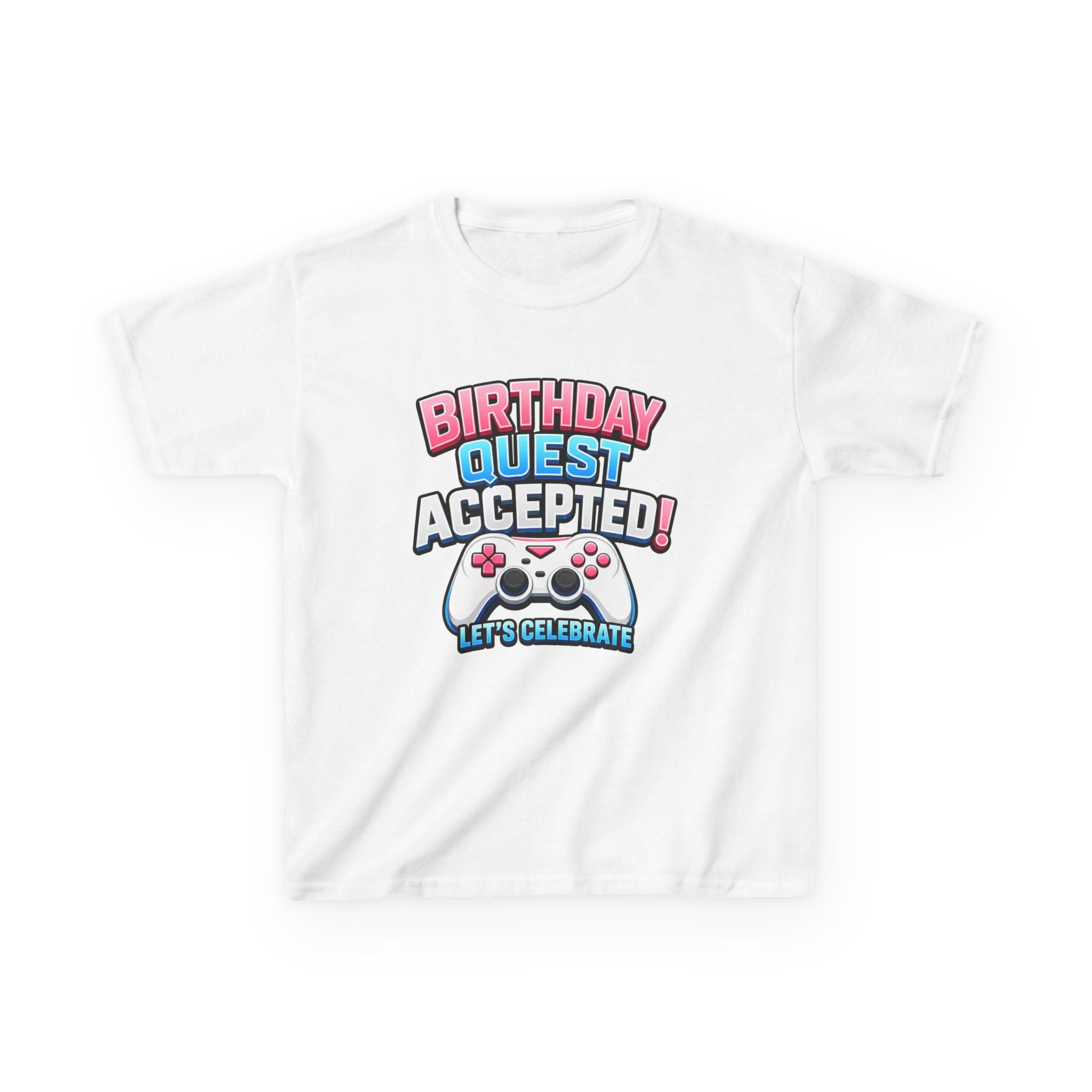 Kids Birthday T-Shirt — 'Birthday Quest' Gamer Controller Graphic Tee