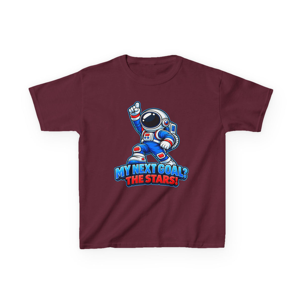 Kidxtr™ Kids Space T-Shirt — 'My Next Goal: The Stars' Astronaut Graphic Tee