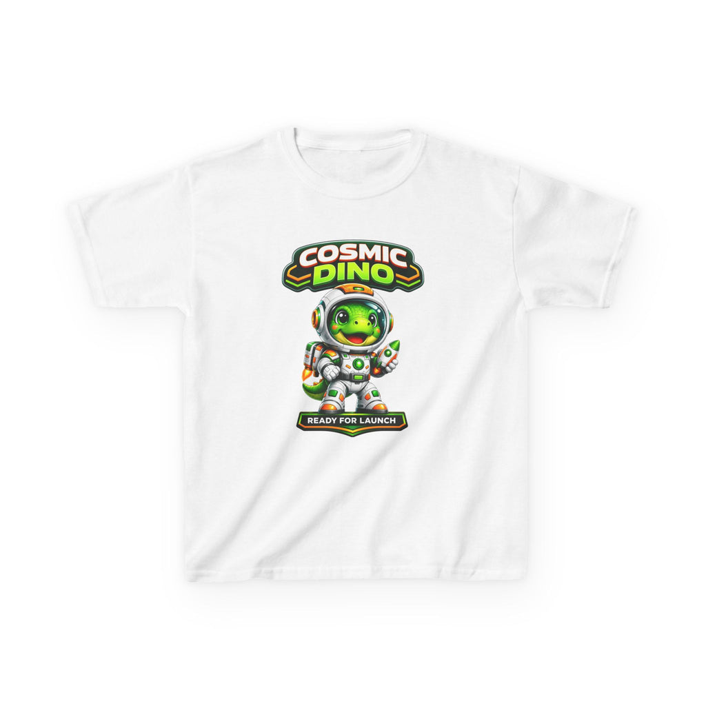 Kids Space T‑Shirt — 'Ready for Launch' Cosmic Dino Graphic Tee