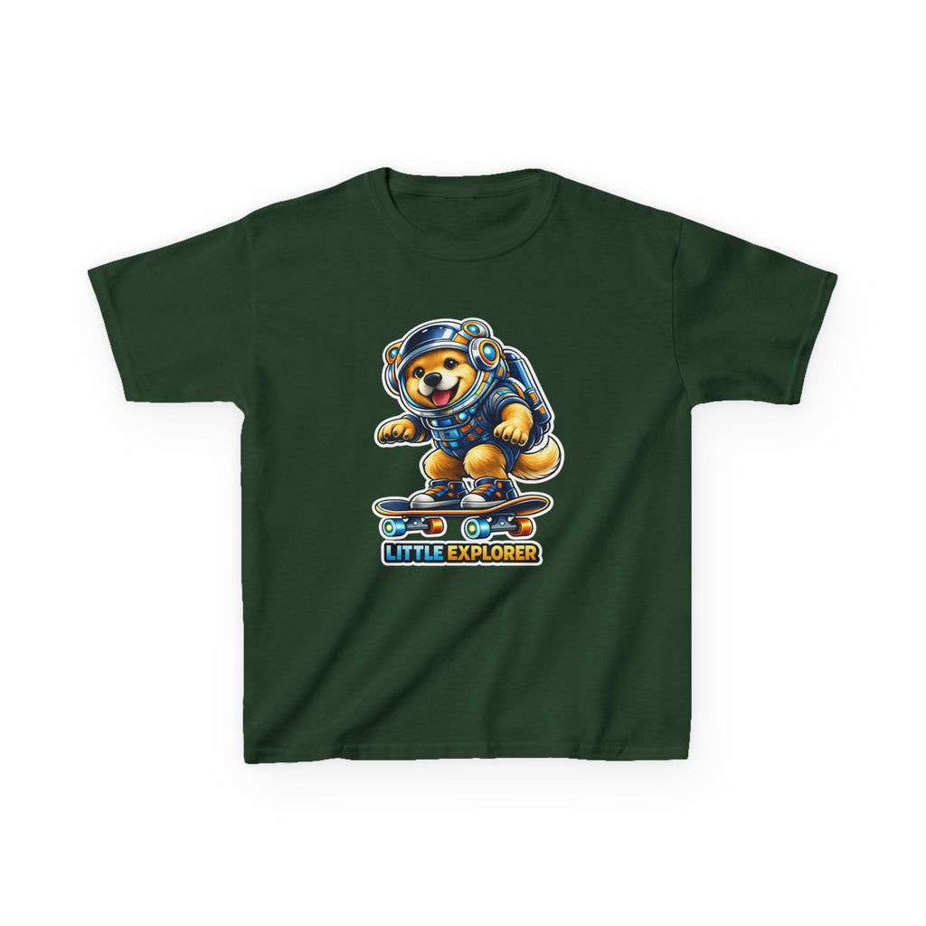 Kids Skateboard T-Shirt — 'Little Explorer' Skateboarding Puppy Graphic Tee