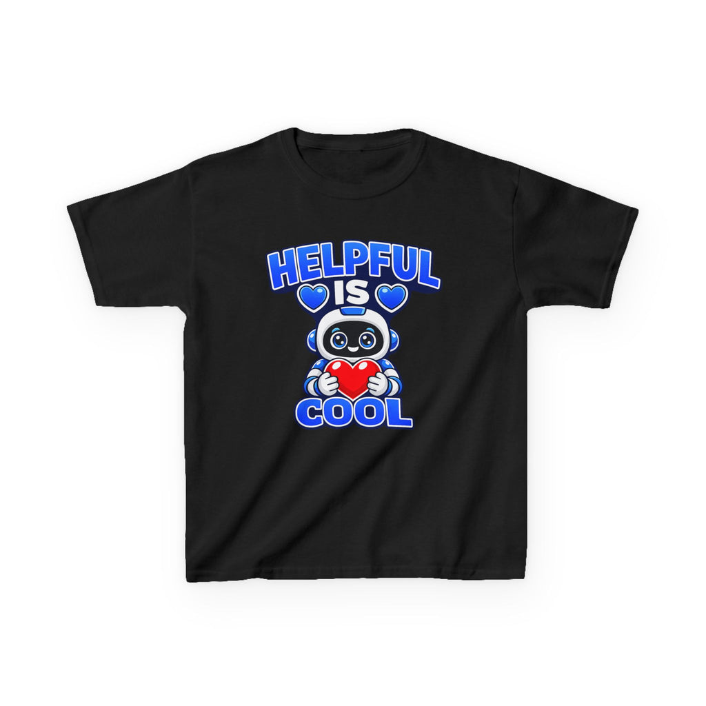 Kids Robot T-Shirt — 'Helpful Is Cool' Heart Graphic Tee