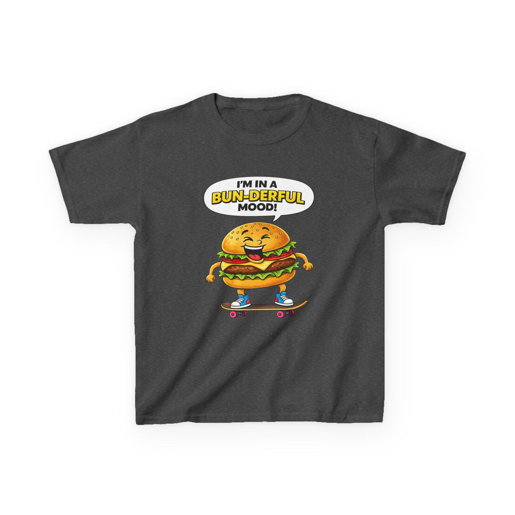 Kids Burger T-Shirt — 'Bun-derful Mood' Skateboard Graphic Tee