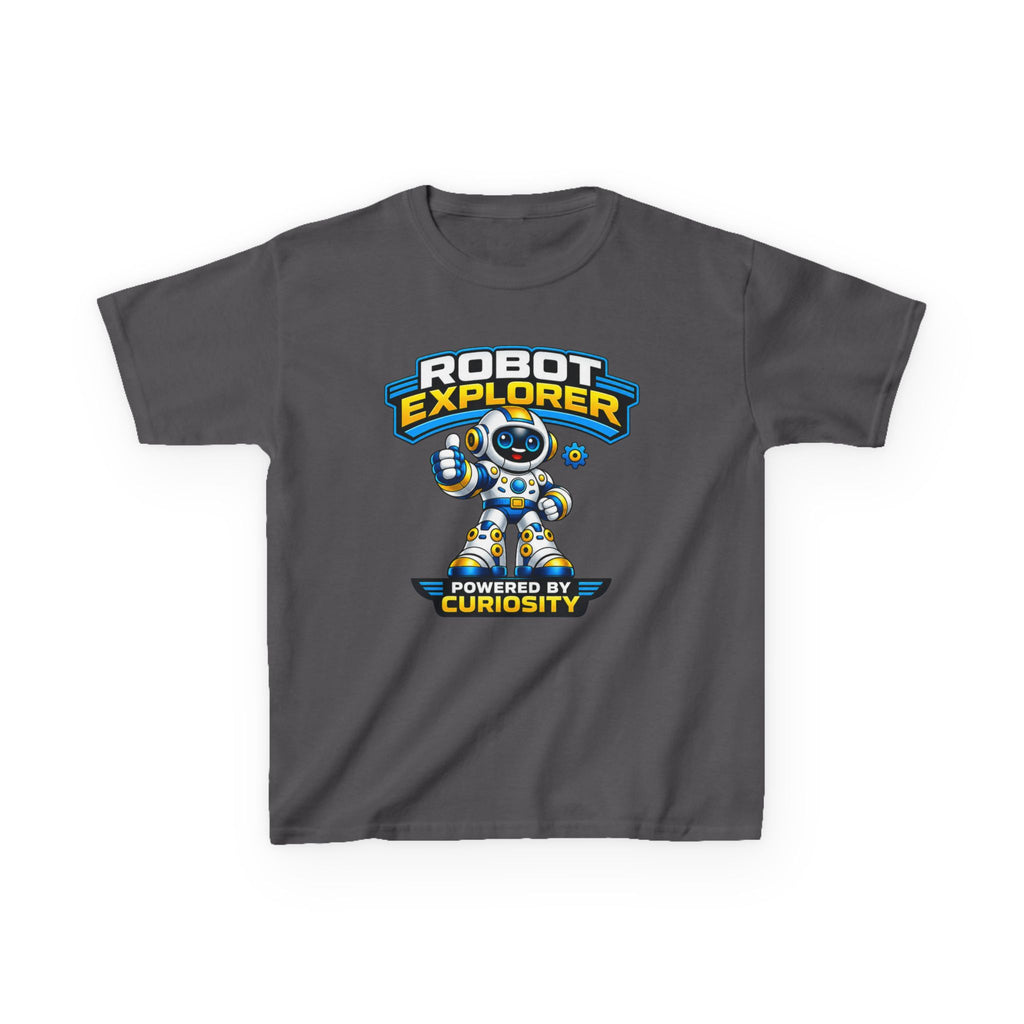 Robot Explorer Kids T‑Shirt — "Powered by Curiosity" Graphic Tee