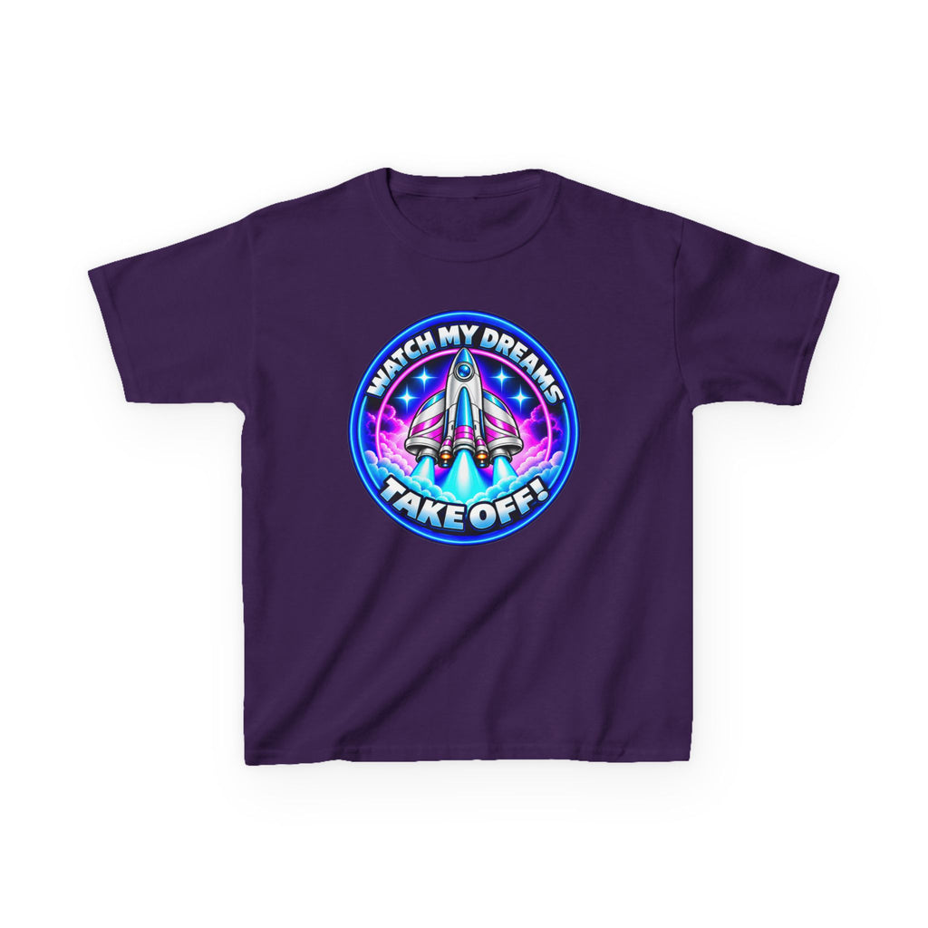 Kidxtr™ Kids Space T-Shirt — 'Watch My Dreams Take Off' Rocket Graphic Tee