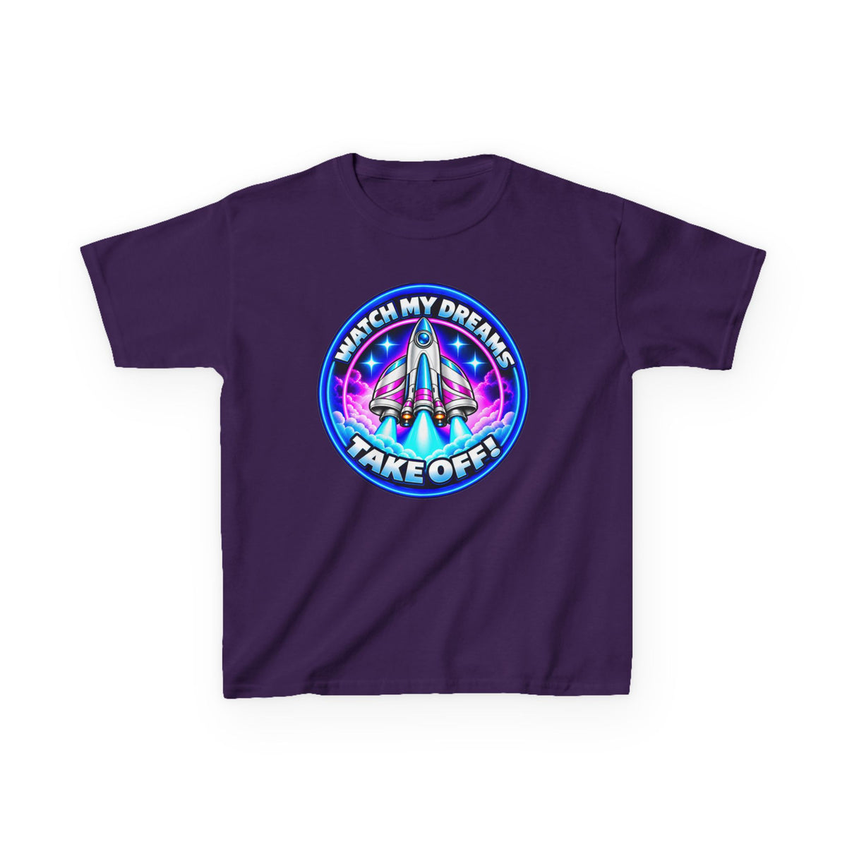 Kidxtr™ Kids Space T-Shirt — 'Watch My Dreams Take Off' Rocket Graphic Tee