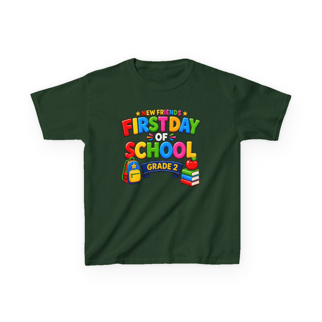 Kids School T-Shirt — 'Grade 2' First Day of School Back-to-School Graphic Tee