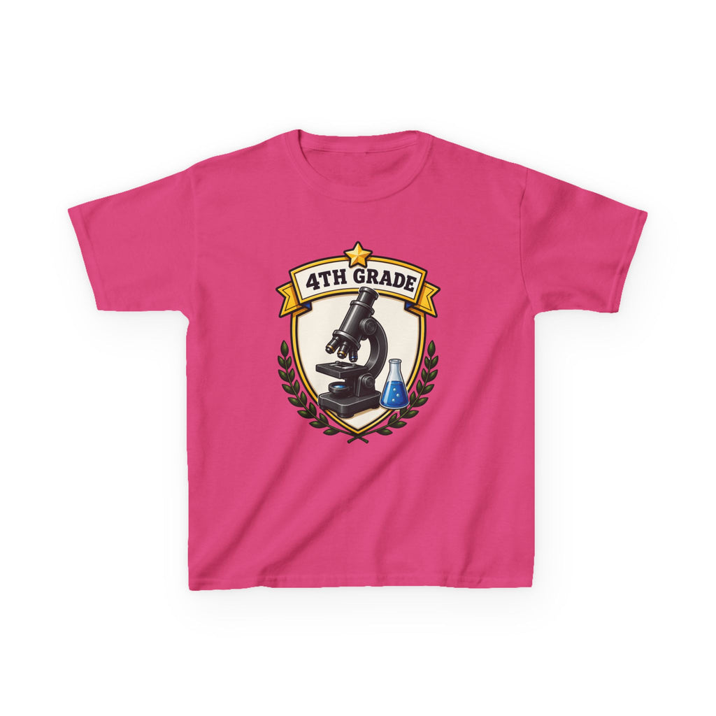 Kids 4th Grade T-Shirt — 'Microscope Science' Back-to-School Graphic Te
