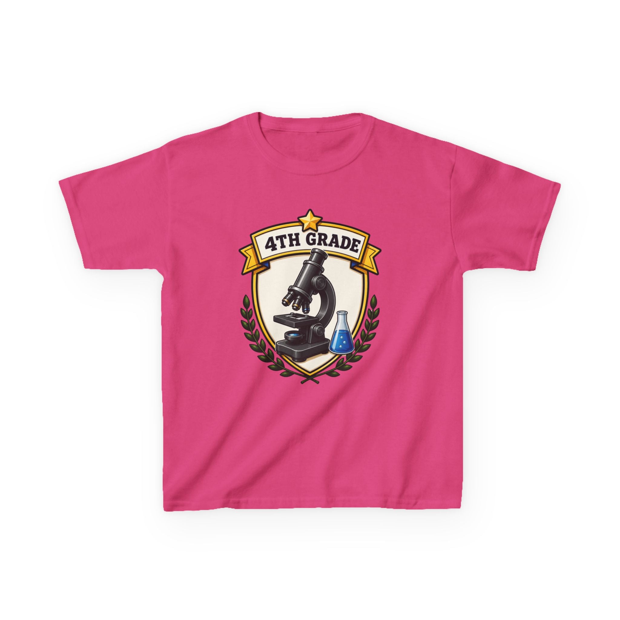 Kids 4th Grade T-Shirt — 'Microscope Science' Back-to-School Graphic Te