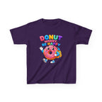 Kids Tee — "Donut Worry, Be Happy" Colorful Cartoon Donut Shirt