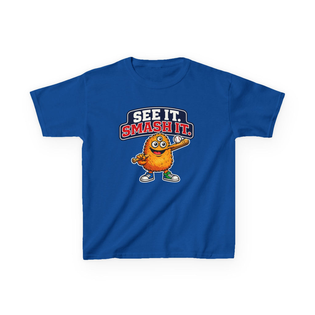Kids Cookie T-Shirt — 'See It. Smash It.' Cartoon Cookie Character Graphic Tee