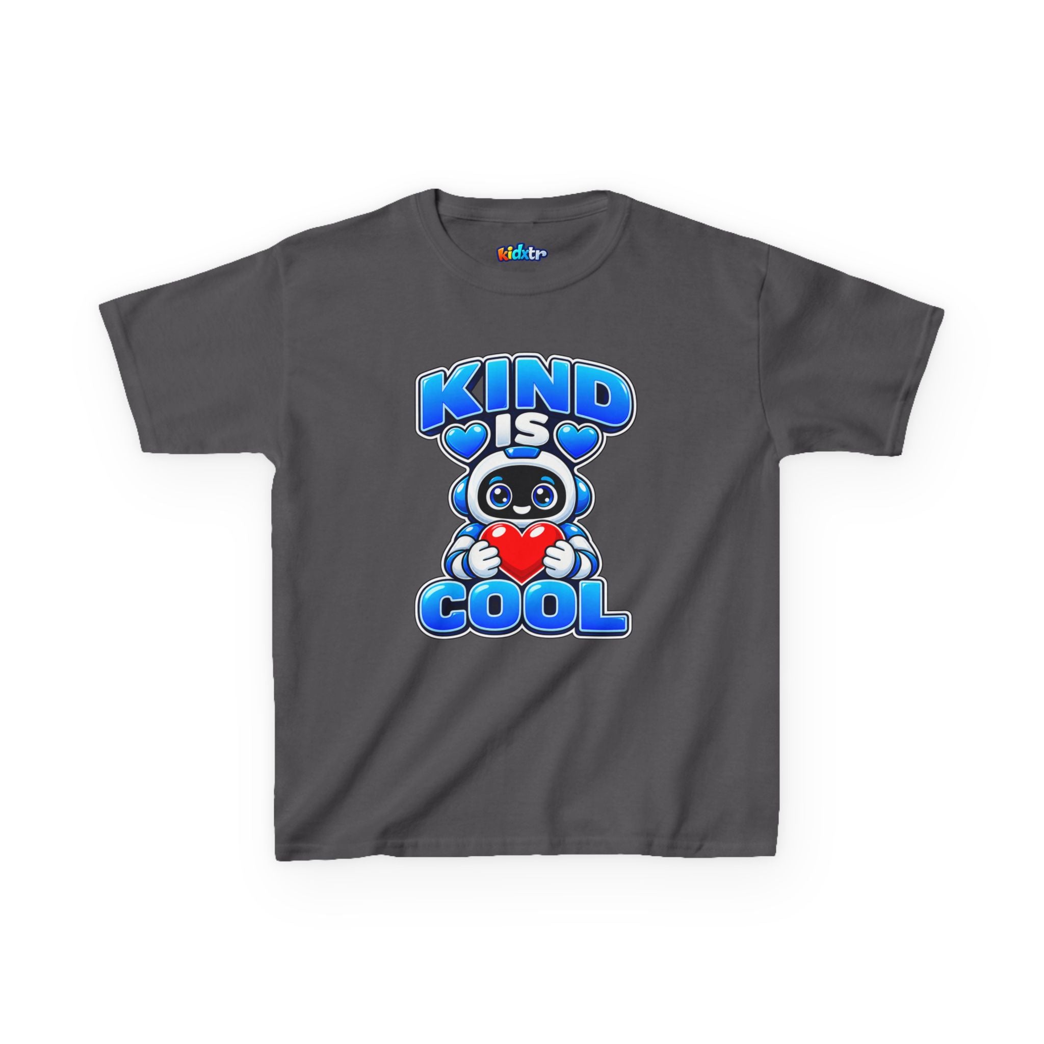 Kidxtr™ Kids Kindness T-Shirt — 'Kind Is Cool' Robot Heart Graphic Tee