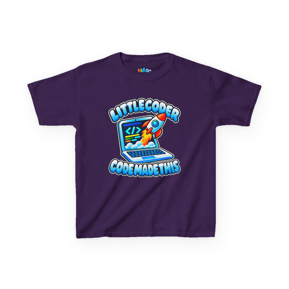 Kidxtr™ Kids Coder T-Shirt — 'Code Made This' Little Coder Tech Graphic Tee