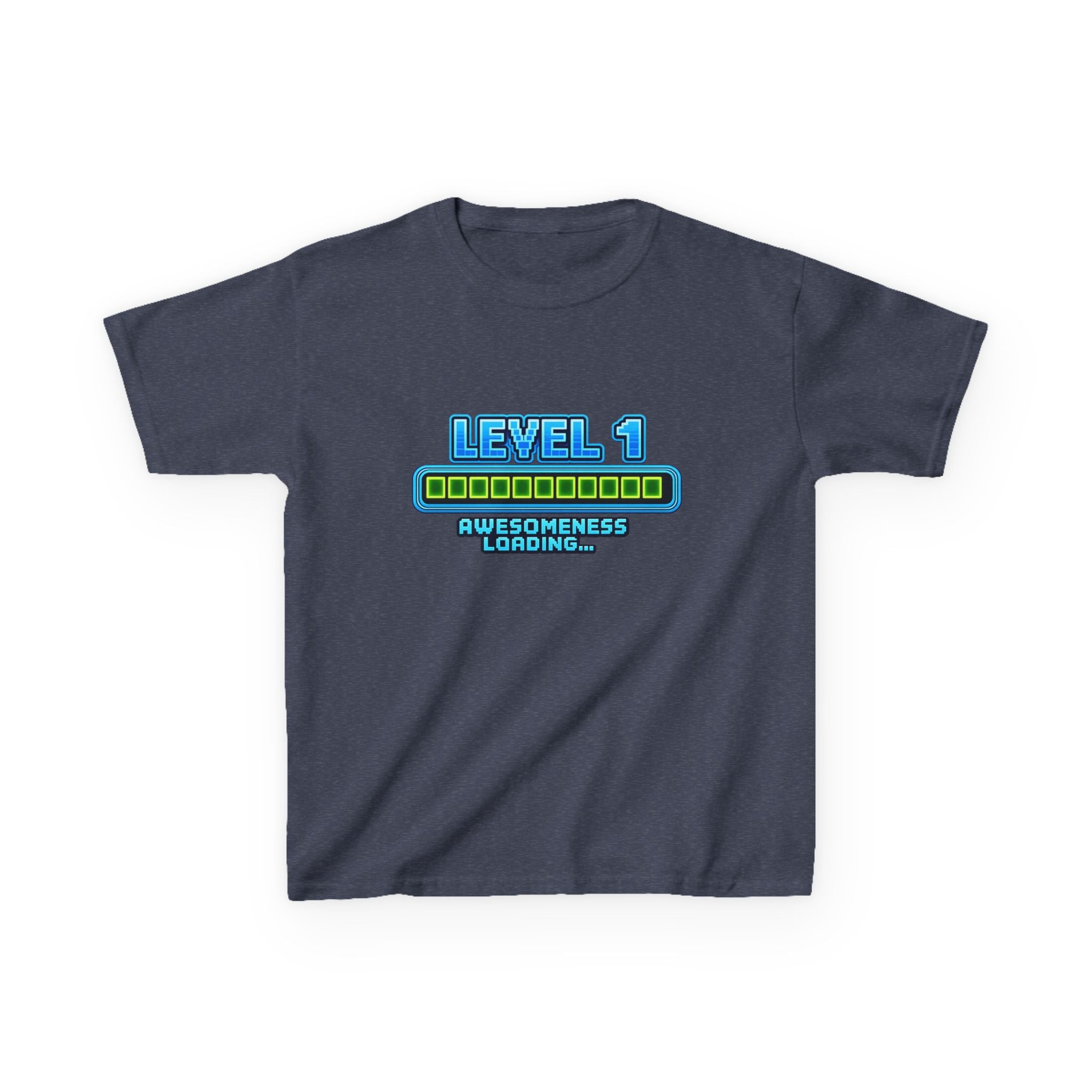 Kids Gaming T-Shirt — 'Level 1 Awesomeness Loading' Gamer Birthday Graphic Tee