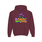Kidxtr™ Kids Halloween Hoodie — 'Trick or Treat' Black Cat in Pumpkin Graphic Hoodie