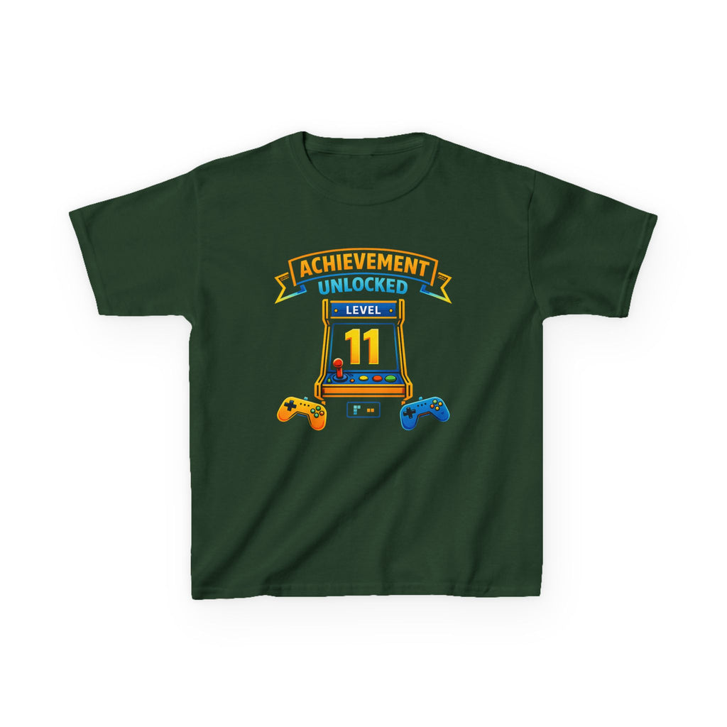 Kids Birthday T-Shirt — 'Birthday Champ' Level 11 Unlocked Gamer Graphic Tee