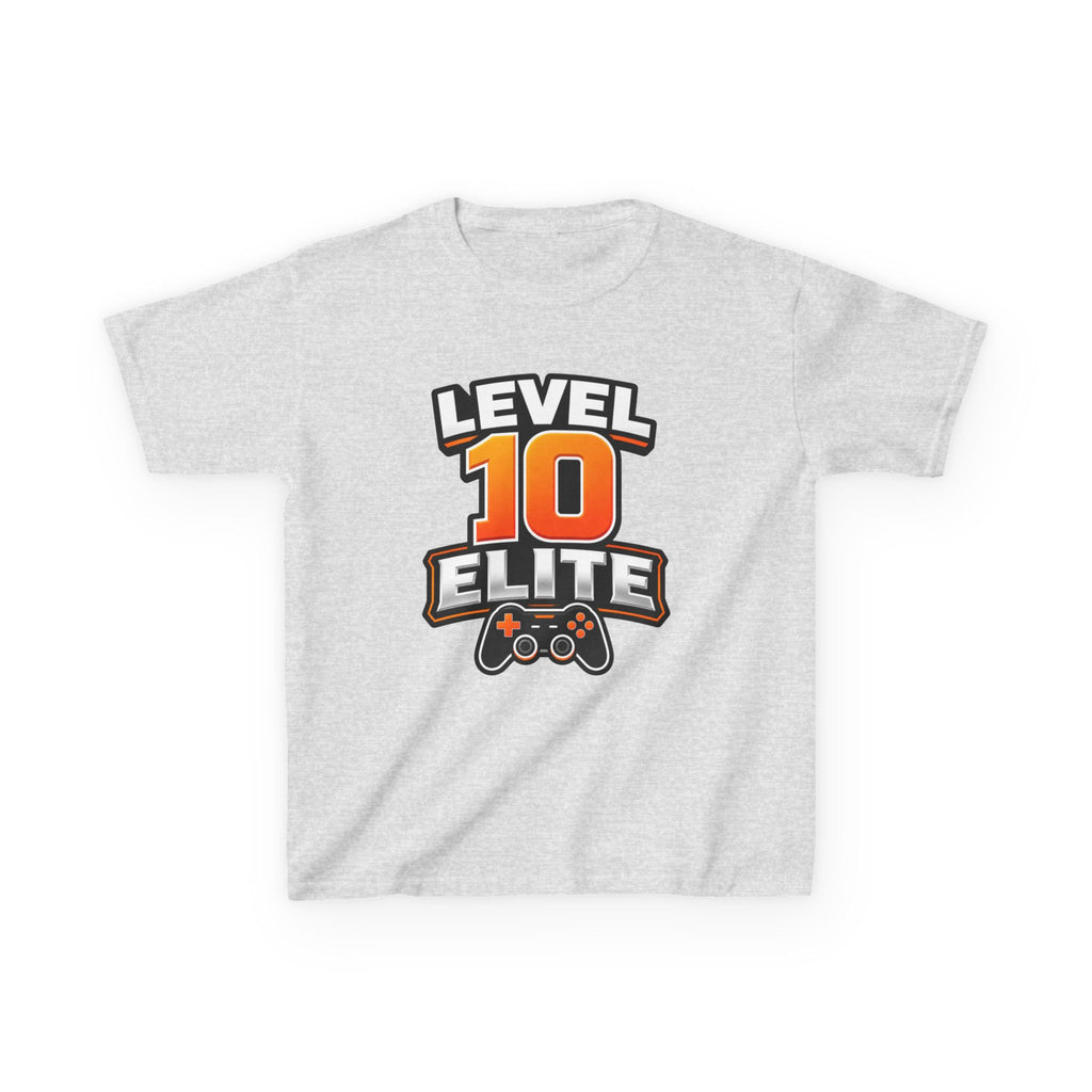 Kids Gaming T-Shirt — 'Level 10 Elite' Gamer Graphic Tee
