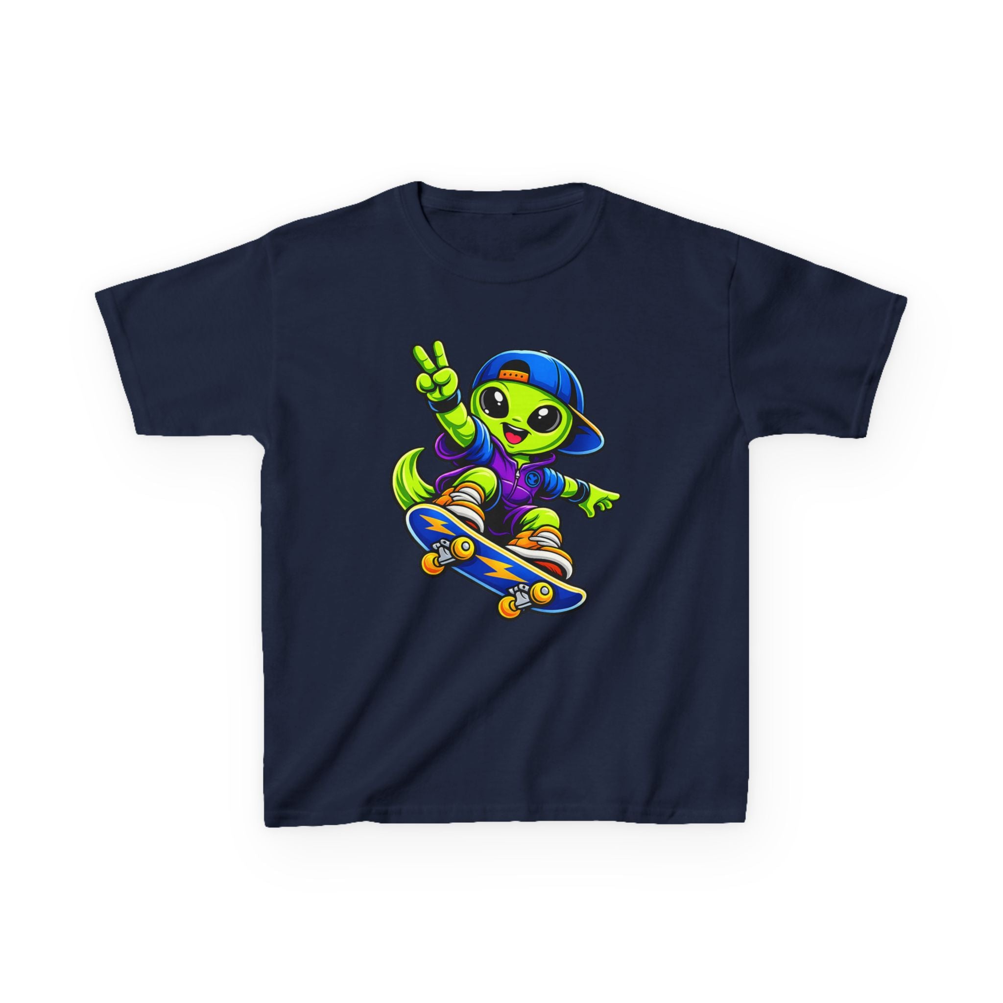 Kids Alien T-Shirt — 'Skate or Alien' Skateboard Graphic Tee
