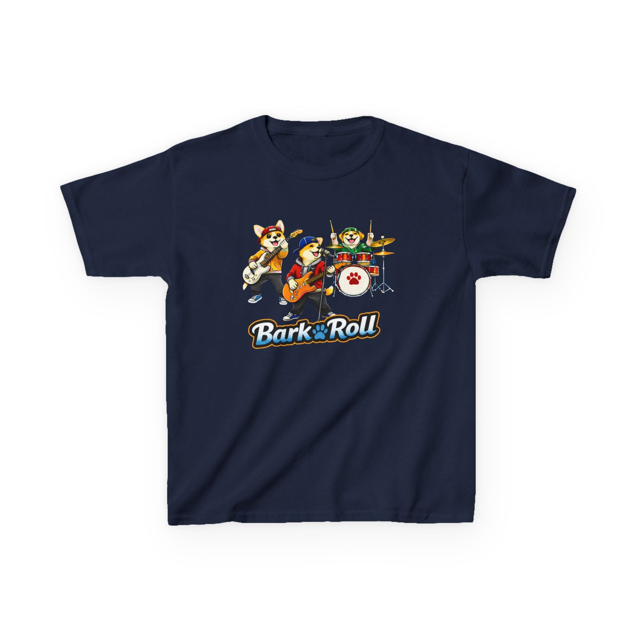 Kids Music T-Shirt — 'Bark & Roll' Puppy Band Graphic Tee