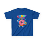 Kids Tee — "Donut Worry, Be Happy" Colorful Cartoon Donut Shirt