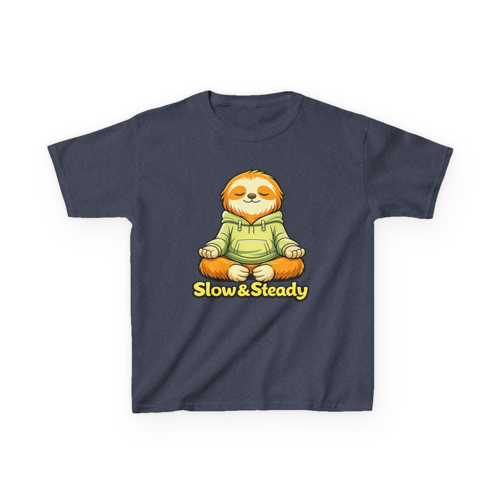 Kids Animal T-Shirt — 'Slow & Steady' Meditating Sloth Graphic Tee