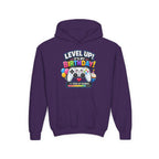 Kidxtr™ Kids Birthday Hoodie — 'Level Up, It’s My Birthday' Cartoon Graphic Sweatshirt