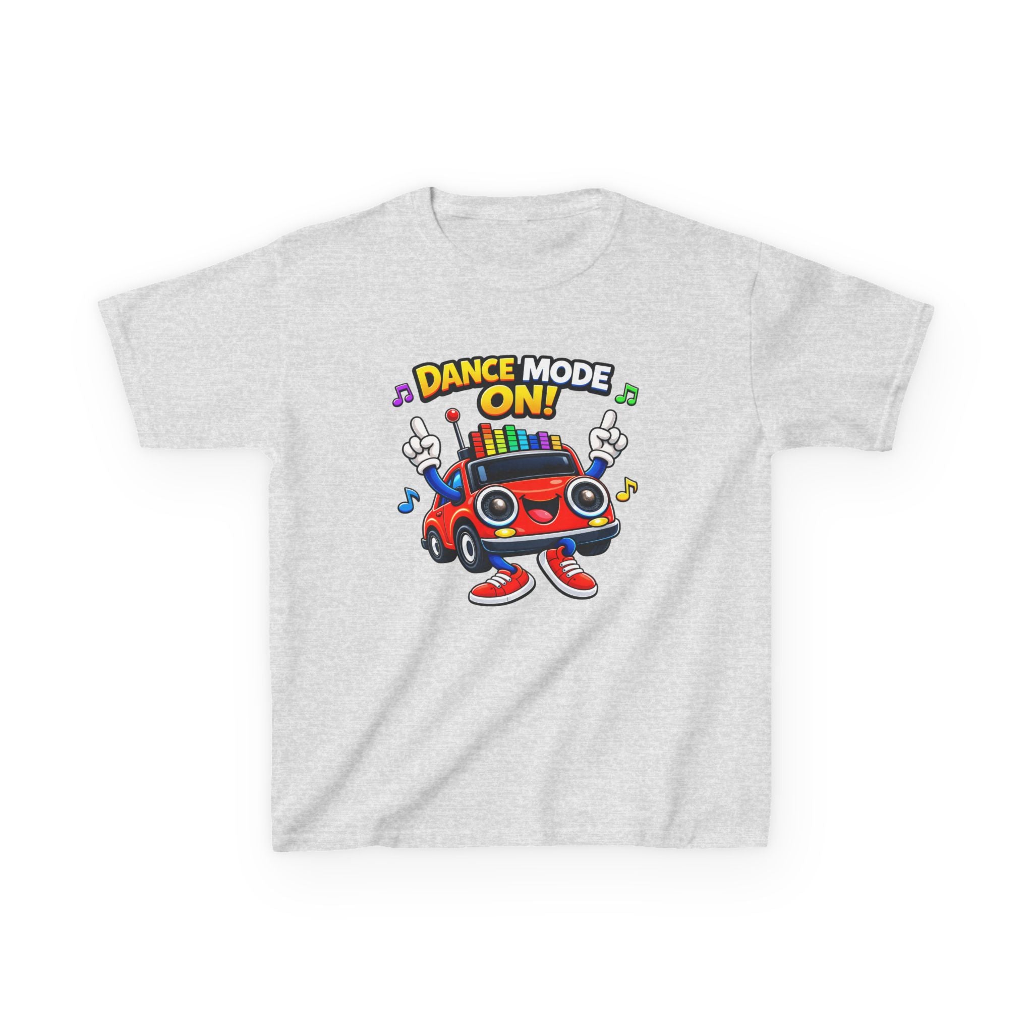 Kids Dance T-Shirt — 'Dance Mode On!' Cartoon Boombox Car Graphic Tee