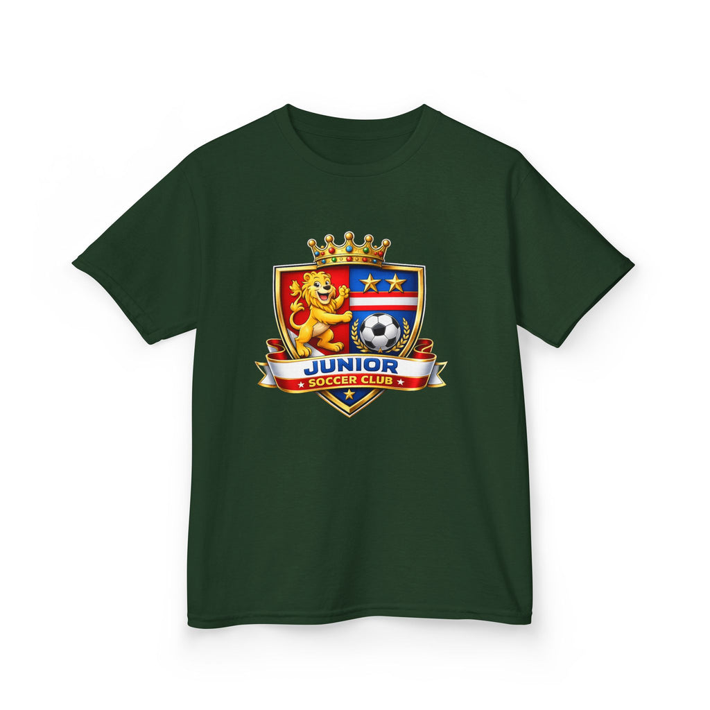 Kids Soccer T-Shirt — 'Junior Soccer Club' Crest Graphic Tee