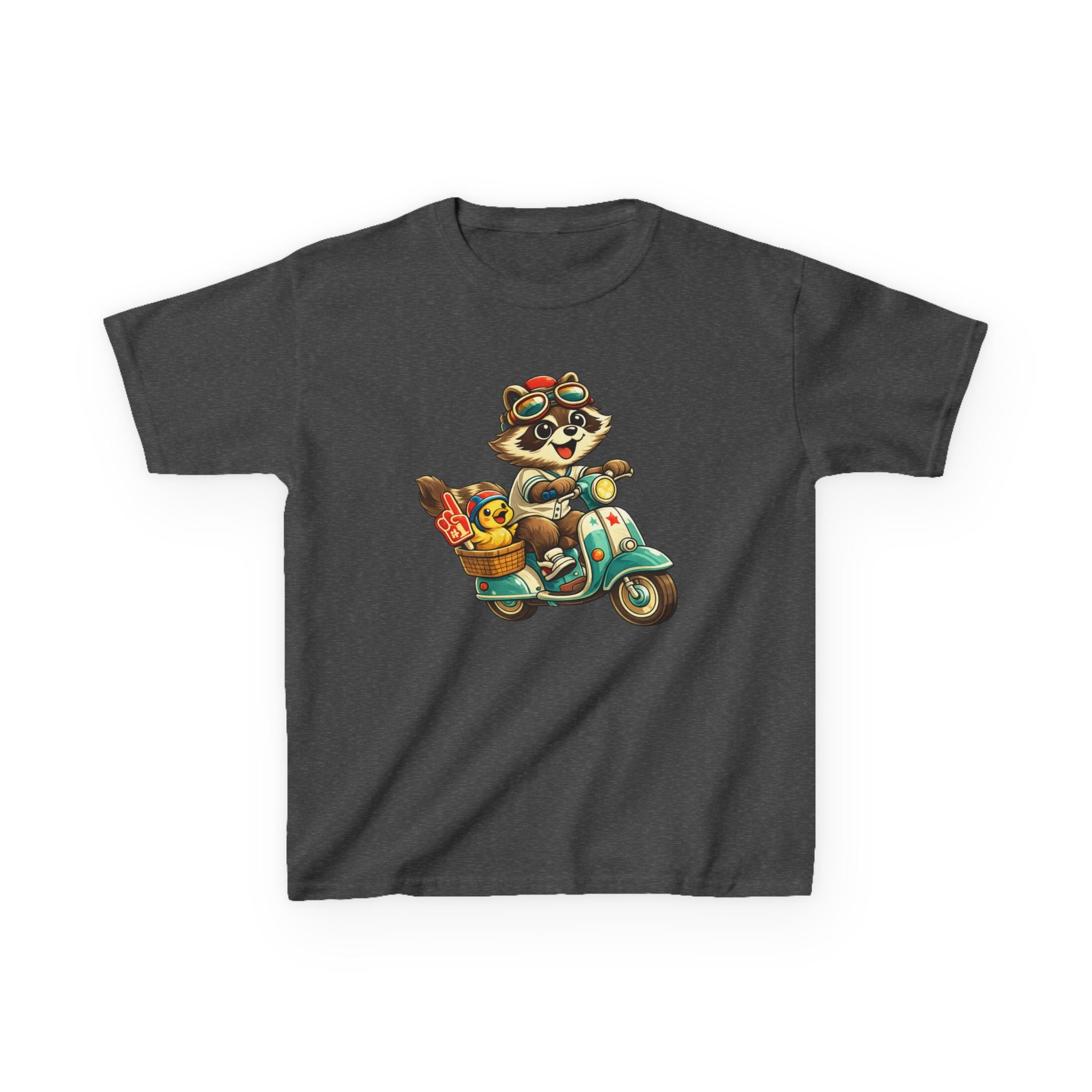 Kids Raccoon T-Shirt – Scooter Rider Graphic Tee