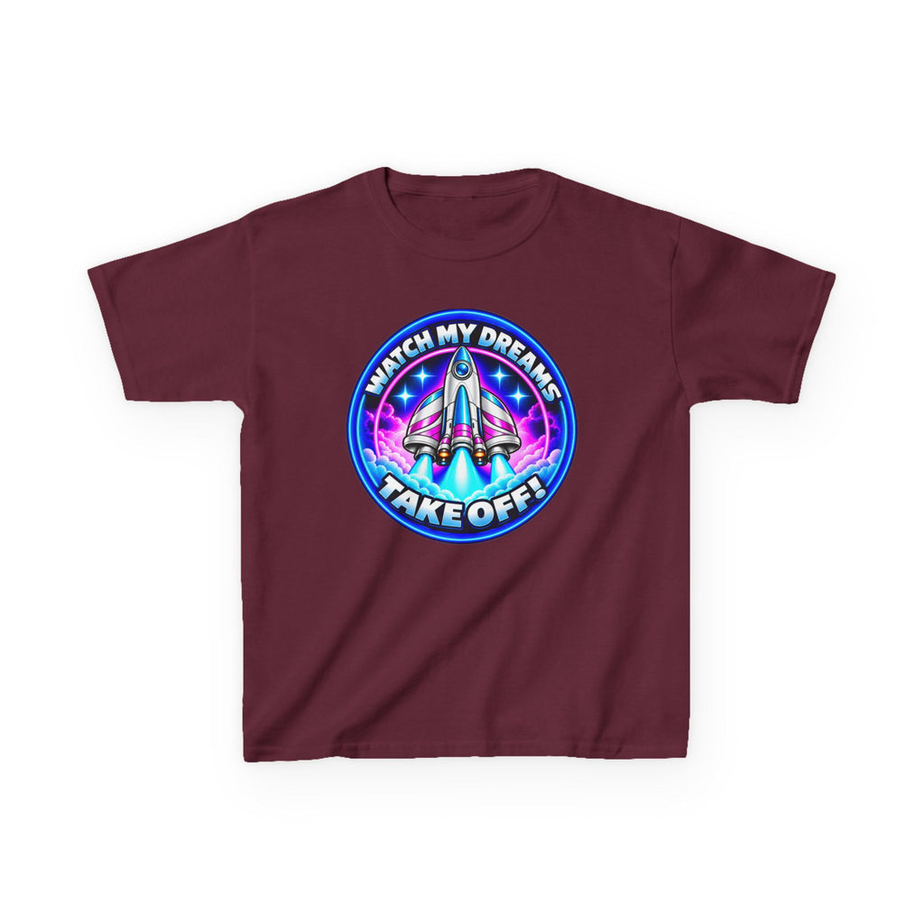 Kidxtr™ Kids Space T-Shirt — 'Watch My Dreams Take Off' Rocket Graphic Tee