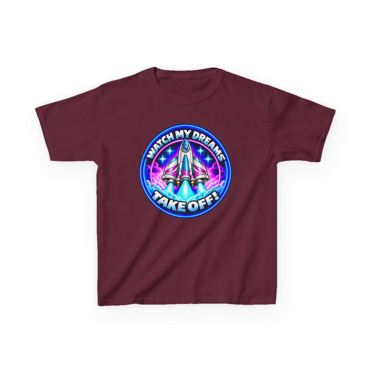Kidxtr™ Kids Space T-Shirt — 'Watch My Dreams Take Off' Rocket Graphic Tee