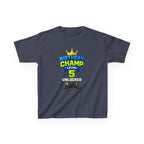 Kids Tee — "Birthday Champ Level 5 Unlocked" Gamer Birthday Shirt