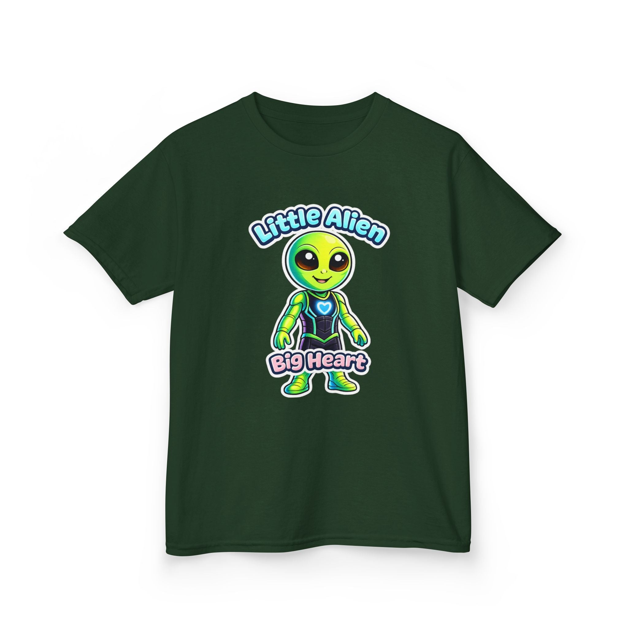 Kids Alien T-Shirt — 'Little Alien, Big Heart' Cute Space Graphic Tee