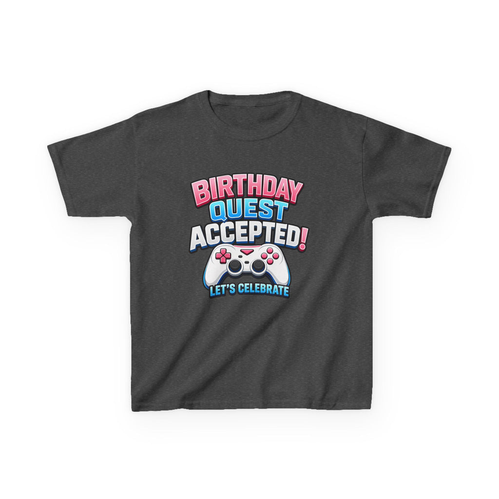 Kids Birthday T-Shirt — 'Birthday Quest' Gamer Controller Graphic Tee
