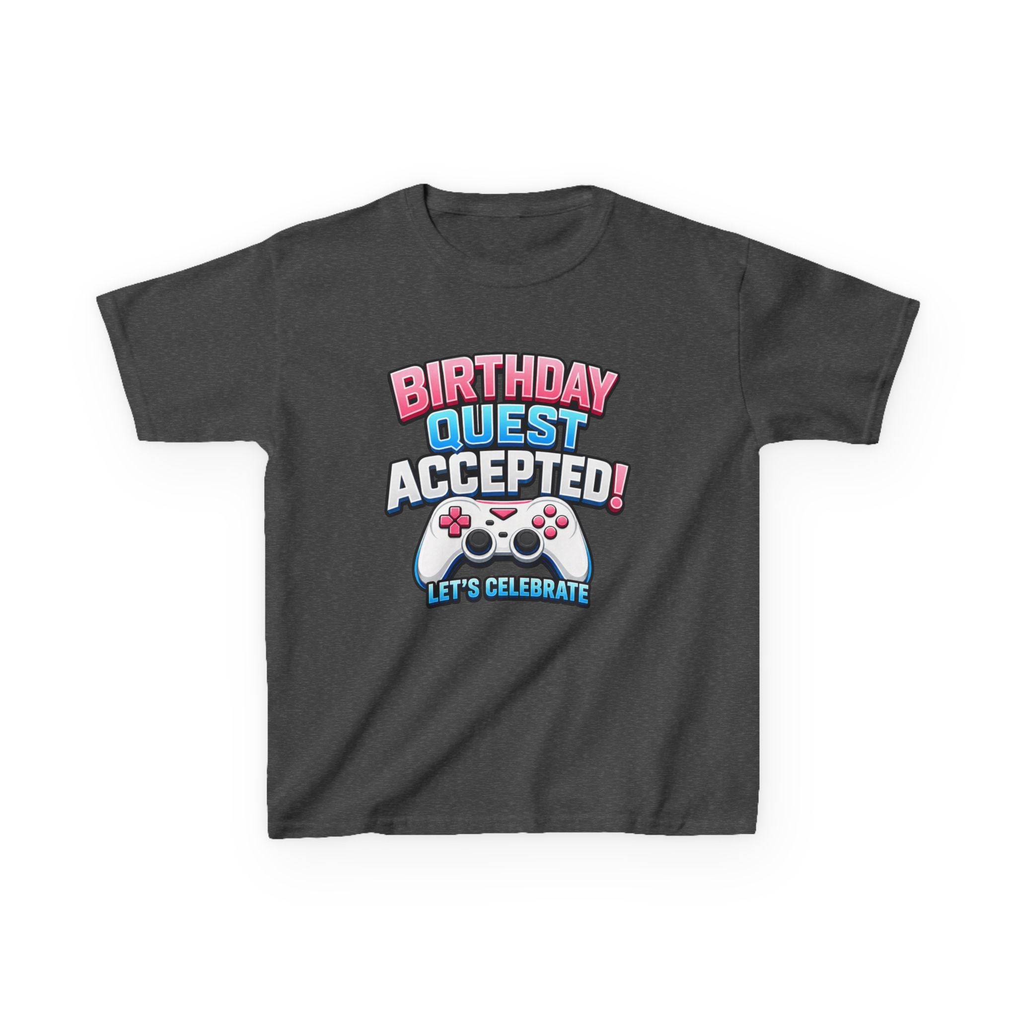 Kids Birthday T-Shirt — 'Birthday Quest' Gamer Controller Graphic Tee