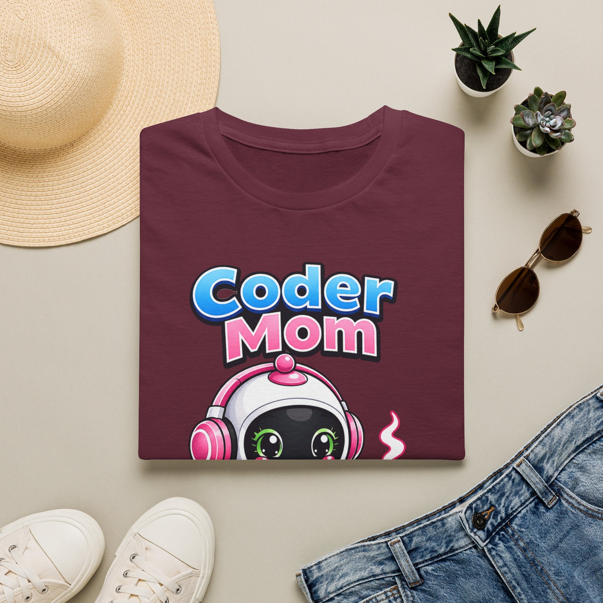 Kidxtr™ Mom Coding T-Shirt — 'Building Futures' Coder Mom Robot Graphic Tee