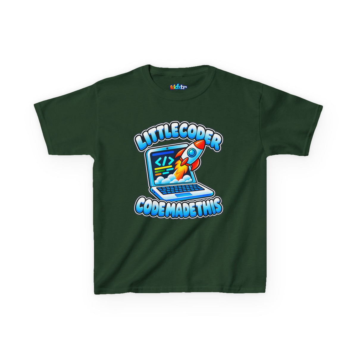 Kidxtr™ Kids Coder T-Shirt — 'Code Made This' Little Coder Tech Graphic Tee