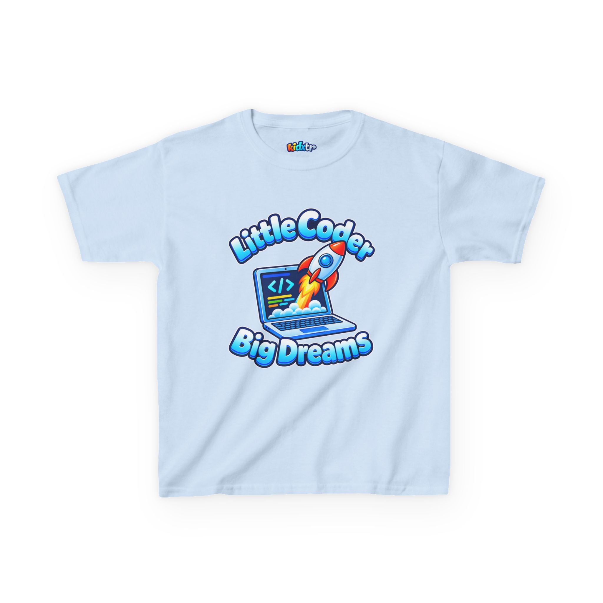Kidxtr™ Kids Coder T-Shirt — 'Little Coder, Big Dreams' Tech Graphic Tee