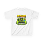 Kids Video Game T-Shirt — 'Level Up Birthday Boy' Game Controller Graphic Tee