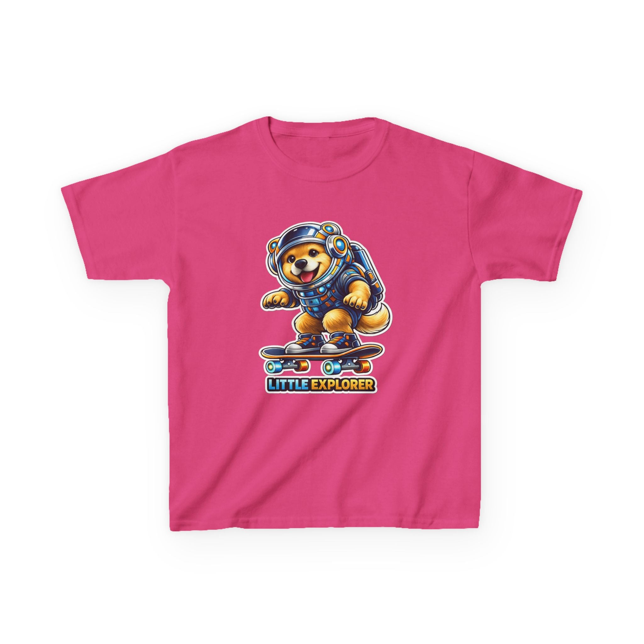 Kids Skateboard T-Shirt — 'Little Explorer' Skateboarding Puppy Graphic Tee