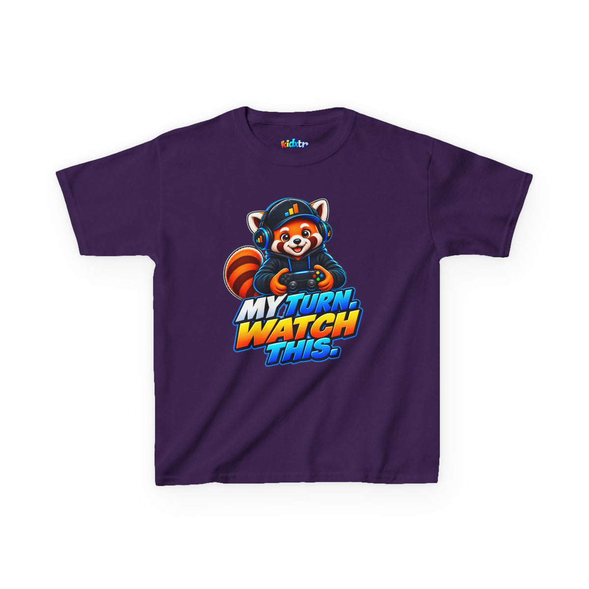 Kidxtr™ Kids Fox T-Shirt — 'My Turn, Watch This' Gaming Fox Graphic Tee