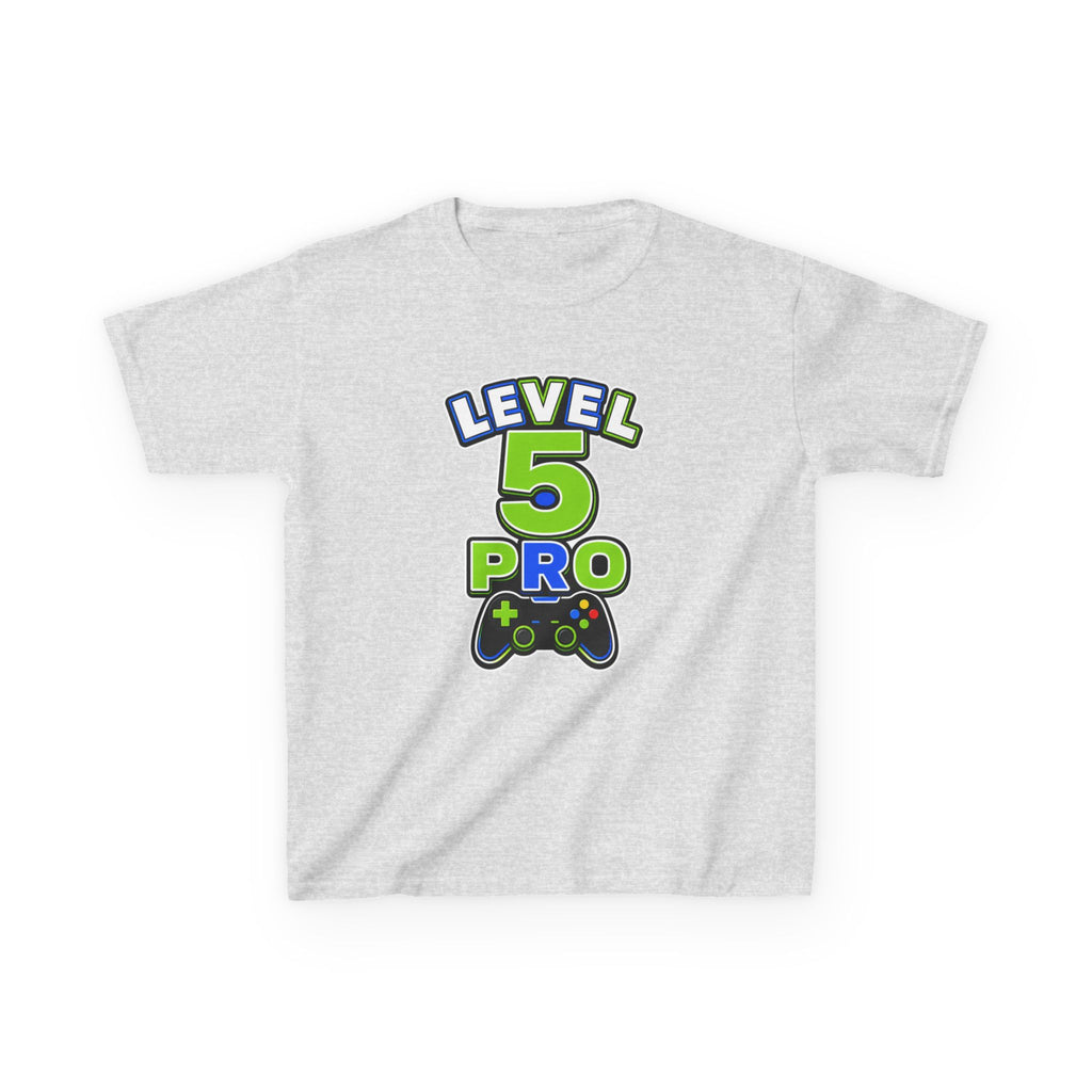 Kids Birthday Gaming T-Shirt — 'Level 5 Pro' Gamer Graphic Tee
