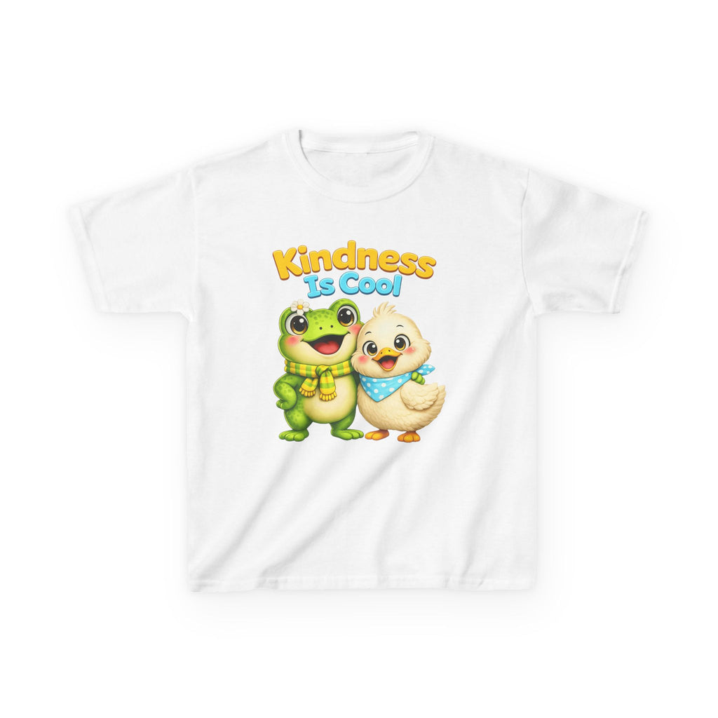 Kids Kindness T-Shirt — 'Kindness Is Cool' Cute Frog & Duck Cartoon Graphic Tee