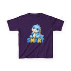 Kids Dinosaur T-Shirt — 'SMART' Blue Dino Graphic Tee