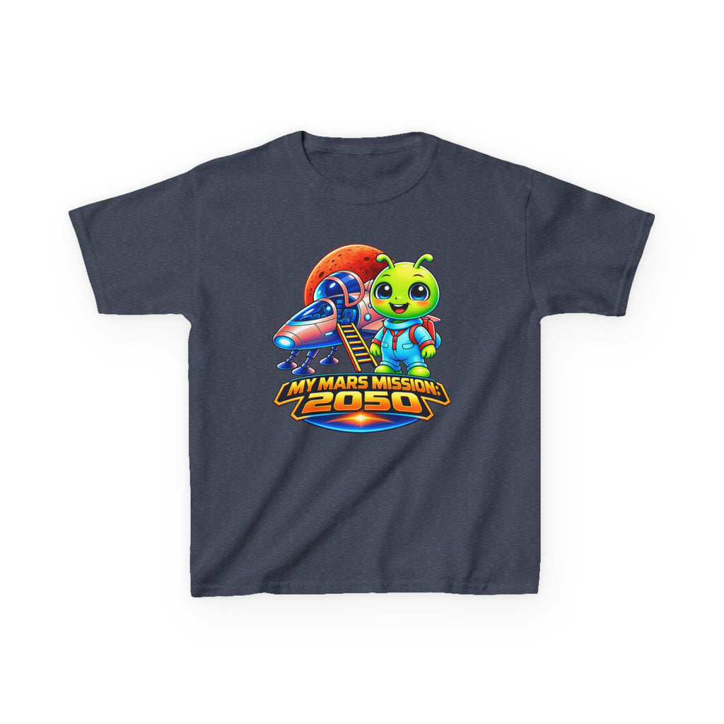 Kidxtr™ Kids Space T-Shirt — 'My Mars Mission: 2050' Alien Astronaut Graphic Tee